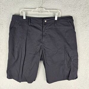 Fabletics Cargo Shorts Men 37 Black Striped Flat Front Classic Fit Outdoor 9.5"